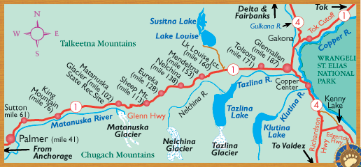 + Map of Glenn Highway
