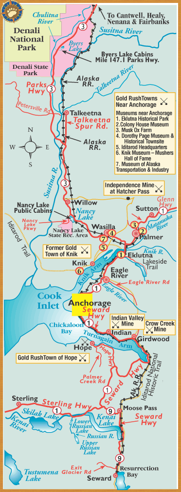 + Gold Rush Sites on the Kenai Peninsula and the Parks Highway